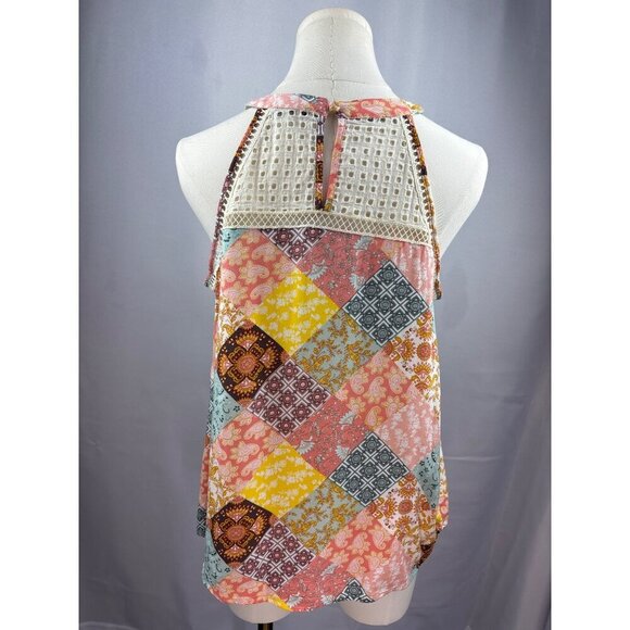Papermoon Womens Patchwork Sleeveless Blouse Size S - Picture 5 of 6